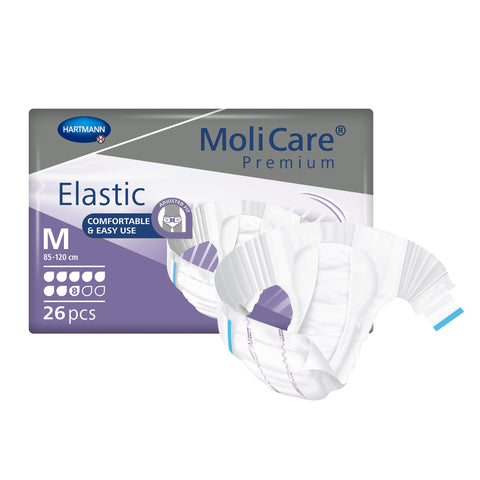 Incontinence Brief MoliCare® Premium Elastic 8D Adult Medium Unisex Disposable Heavy Absorbency #165472