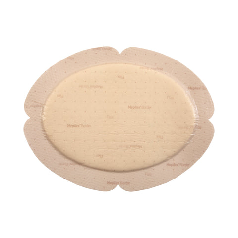 Molnlycke Foam Dressing Mepilex® Border Flex 3-1/10 X 4 Inch With Border Film Backing Silicone Adhesive Oval Sterile #583500