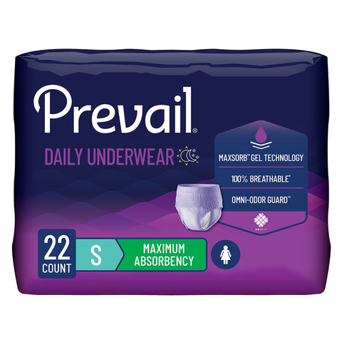 Absorbent Underwear Prevail® Daily Underwear Pull On with Tear Away Seams Adult Small Female Disposable Heavy Absorbency #PWC-511