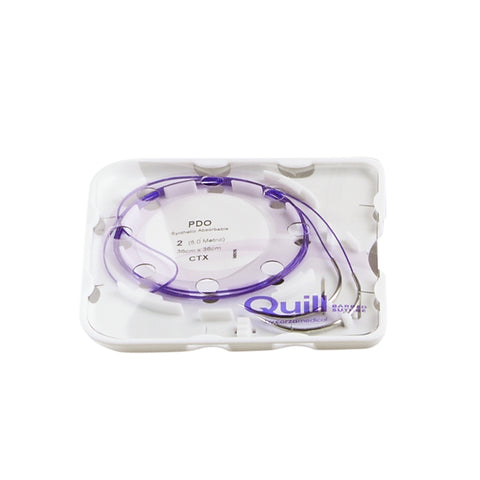 Absorbable Quill Barbed Suture with Needle Quill™ Polydioxanone CTX 1/2 Circle Taper Point Needle Size 2 Barbed Monofilament #RA-1065Q