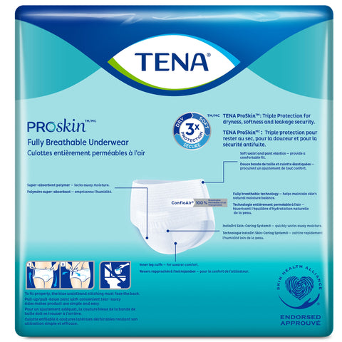 Absorbent Underwear TENA® ProSkin™ Plus Pull On with Tear Away Seams Adult Medium Unisex Disposable Moderate Absorbency #72632