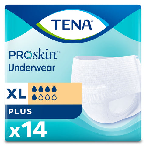 Absorbent Underwear TENA® ProSkin™ Plus Pull On with Tear Away Seams Adult X-Large Unisex Disposable Moderate Absorbency #72634