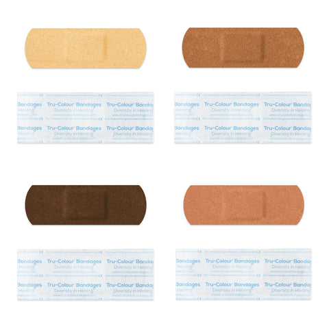 Adhesive Strip Tru-Colour® 1 X 3 Inch Fabric Rectangle Beige / Olive / Brown / Dark Brown Sterile