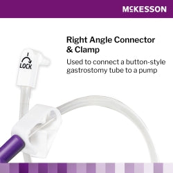 Bolus Enteral Feeding Extension Tube Set McKesson 12 Inch, EnFit, Secure Lock Right Angle Connector and Clamp, NonSterile For Use with Low-Profile Gastrostomy, Jejunal and Transgastric-Jejunal Feeding Tube #194-0124-12