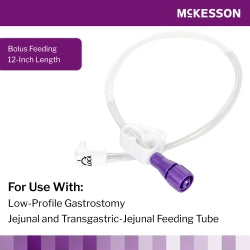 Bolus Enteral Feeding Extension Tube Set McKesson 12 Inch, EnFit, Secure Lock Right Angle Connector and Clamp, NonSterile For Use with Low-Profile Gastrostomy, Jejunal and Transgastric-Jejunal Feeding Tube #194-0124-12