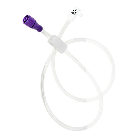 Bolus Enteral Feeding Extension Tube Set McKesson 24 Inch, EnFit, Secure Lock Right Angle Connector and Clamp, NonSterile For Use with Low-Profile Gastrostomy, Jejunal and Transgastric-Jejunal Feeding Tube #194-0124-24