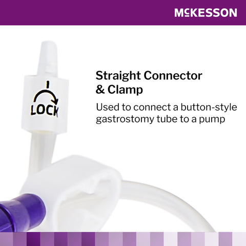 Bolus Enteral Feeding Extension Tube Set McKesson 24 Inch, EnFit, Secure Lock Straight Connector and Clamp, NonSterile For Use with Low-Profile Gastrostomy, Jejunal and Transgastric-Jejunal Feeding Tube #194-0123-24