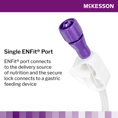 Bolus Enteral Feeding Extension Tube Set McKesson 24 Inch, EnFit, Secure Lock Straight Connector and Clamp, NonSterile For Use with Low-Profile Gastrostomy, Jejunal and Transgastric-Jejunal Feeding Tube #194-0123-24