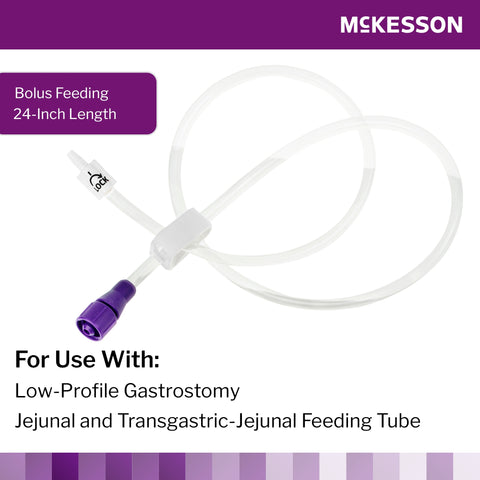 Bolus Enteral Feeding Extension Tube Set McKesson 24 Inch, EnFit, Secure Lock Straight Connector and Clamp, NonSterile For Use with Low-Profile Gastrostomy, Jejunal and Transgastric-Jejunal Feeding Tube #194-0123-24