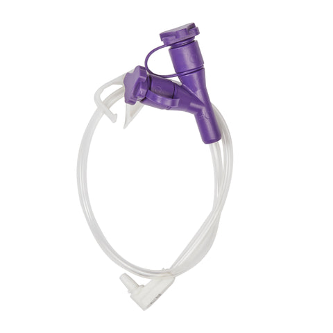 Enteral Feeding Extension Set McKesson 12 Inch, Enfit, Y-Port, Right Angle Connector and Clamp, NonSterile For Use with Low-Profile Gastrostomy, Jejunal and Transgastric-Jejunal Feeding Tube #194-0121-12