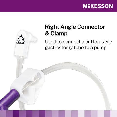 Enteral Feeding Extension Set McKesson 24 Inch, Enfit, Y-Port, Right Angle Connector and Clamp, NonSterile For Use with Low-Profile Gastrostomy, Jejunal and Transgastric-Jejunal Feeding Tube #194-0121-24