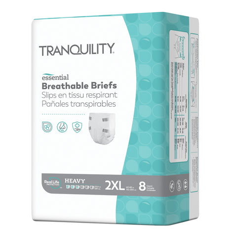 Incontinence Brief Tranquility® Essential Adult 2X-Large Unisex Disposable Heavy Absorbency #2748