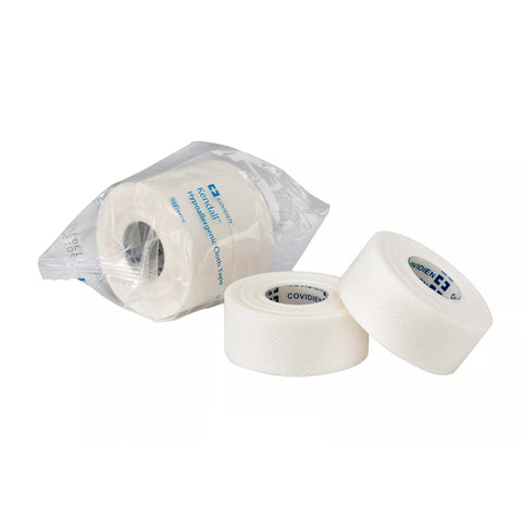 Medical Tape Kendall™ Hypoallergenic Silk Easy Tear Silk-Like Cloth  White NonSterile