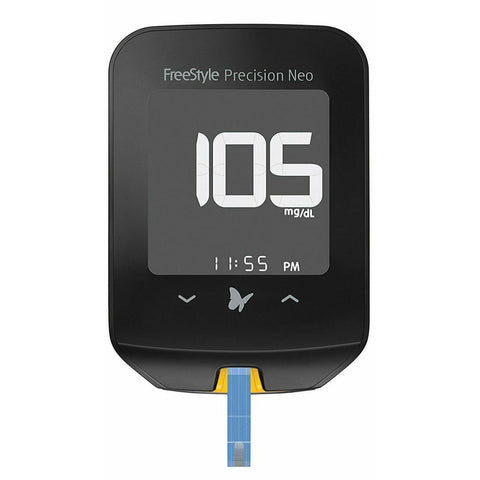 Blood Glucose Meter Kit FreeStyle Precision Neo 5 Second Results Stores up to 1000 Results No Coding Required #7517583
