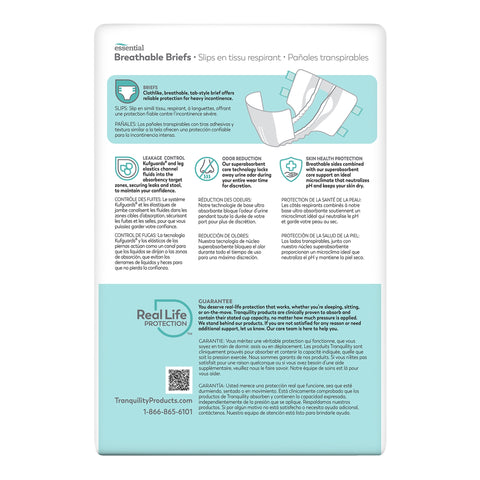 Incontinence Brief Tranquility® Essential Adult X-Large Unisex Disposable Heavy Absorbency #2747