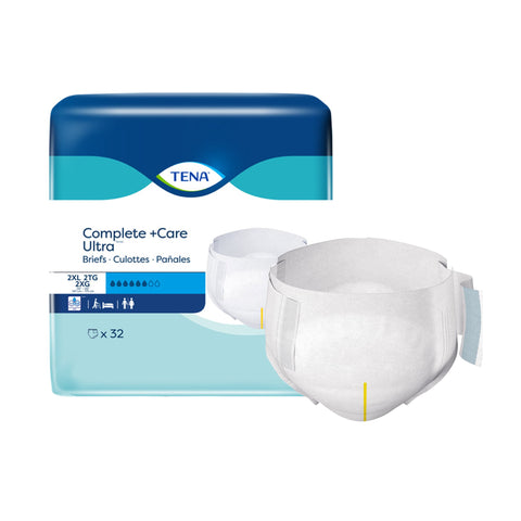 Incontinence Brief TENA Complete + Care Ultra™ Adult 2X-Large Unisex Disposable Moderate Absorbency #61092