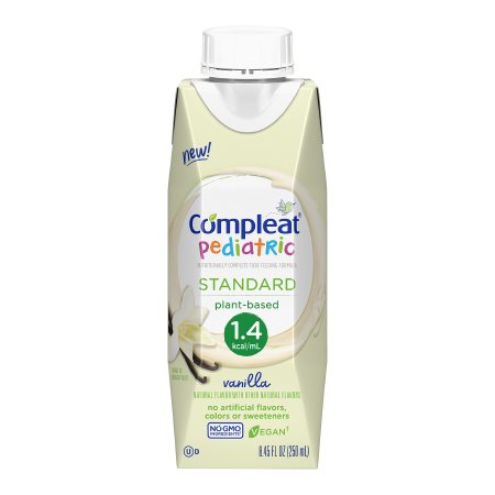 Pediatric Oral Supplement Compleat® Pediatric Standard 1.4 Cal Vanilla Flavor 8.45 oz. Carton Liquid Plant Based Food Allergies