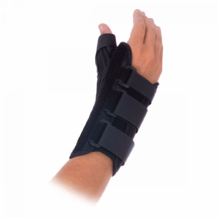 Wrist Brace with Thumb Spica Rolyan® Aluminum / Spandex / Nylon Right Hand Black Small