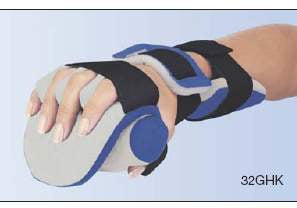 Geriatric Hand Orthosis with Finger Separators Contoured Thermoplastic Right Hand Black / Blue / Gray Medium