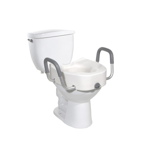 Drive Medical Premium Plastic, Raised, Elongated Toilet Seat with Lock #12013