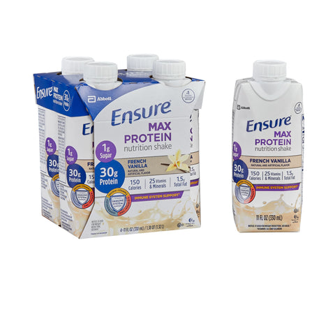 Oral Supplement Ensure® Max Protein Nutrition Shake French Vanilla Flavor Liquid 11 oz. Reclosable Carton #67165