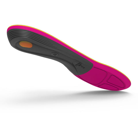 Runner Orthotic Insole Carbon Fiber / Foam / Gel / Nylon Women 10.5 to 12 Black / Pink / Yellow #FL786511