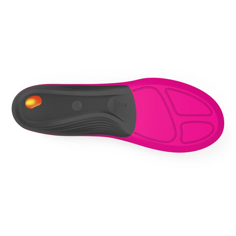 Runner Orthotic Insole Carbon Fiber / Foam / Gel / Nylon Women 10.5 to 12 Black / Pink / Yellow #FL786511