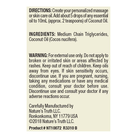 Massage Treatment Nature's Truth® 4 oz. Bottle Unscented Liquid #84009310830