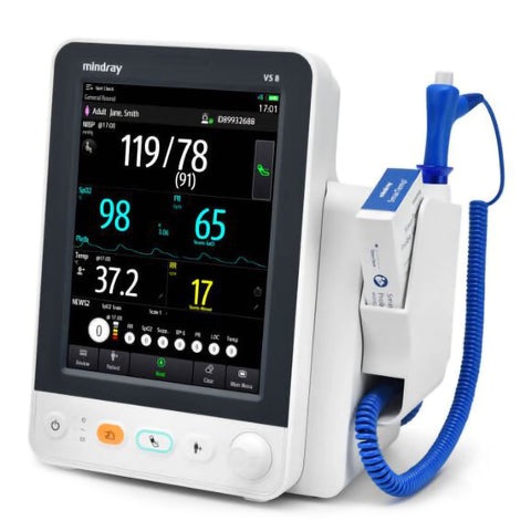 Vital Signs Monitor Mindray VS8 Monitoring NIBP, Pulse Rate, Masimo Sp02, Exergen Termporal Temperature Battery Operated #121-002164-00, 1 EACH