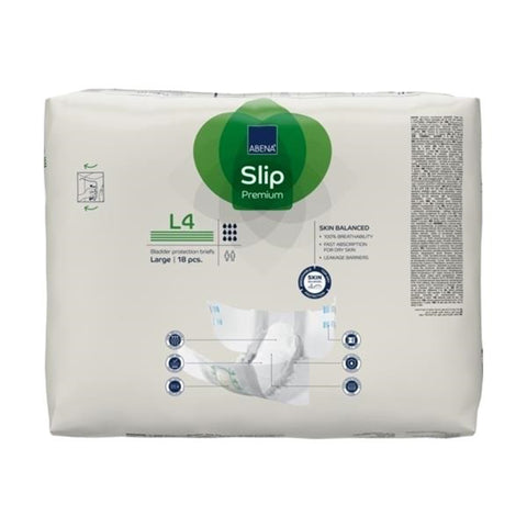 Incontinence Brief Abena® Slip Premium L4 Adult Large Unisex Disposable Heavy Absorbency #1000021292