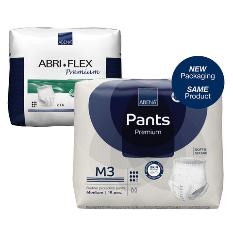 Absorbent Underwear Abena® Premium Pants M3 Pull On with Tear Away Seams Adult Medium Unisex Disposable Heavy Absorbency #1000021324