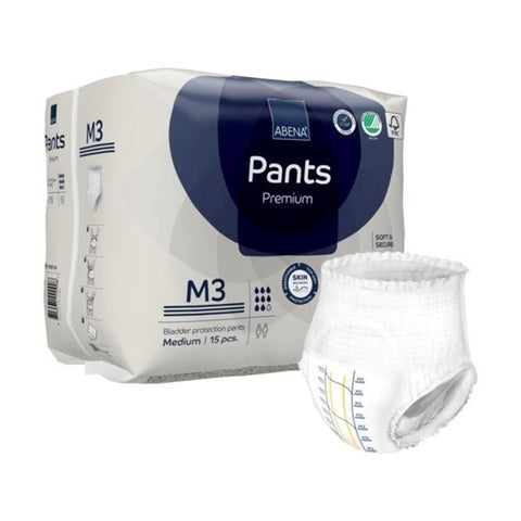 Absorbent Underwear Abena® Premium Pants M3 Pull On with Tear Away Seams Adult Medium Unisex Disposable Heavy Absorbency #1000021324