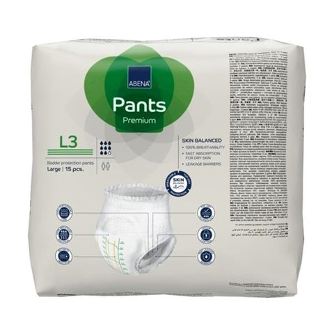 Absorbent Underwear Abena® Premium Pants L3 Pull On with Tear Away Seams Adult Large Unisex Disposable Heavy Absorbency #1000021327