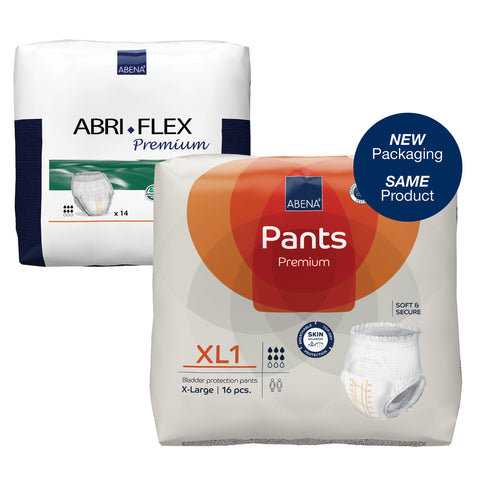 Absorbent Underwear Abena® Premium Pants XL1 Pull On with Tear Away Seams Adult X-Large Unisex Disposable Heavy Absorbency #1000021328