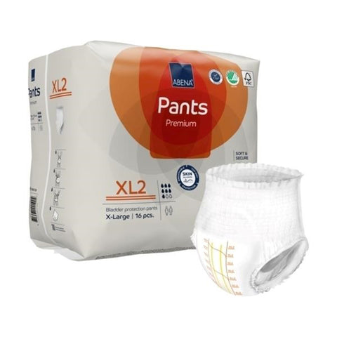 Absorbent Underwear Abena® Premium Pants XL2 Pull On with Tear Away Seams Adult X-Large Unisex Disposable Heavy Absorbency #1000021329