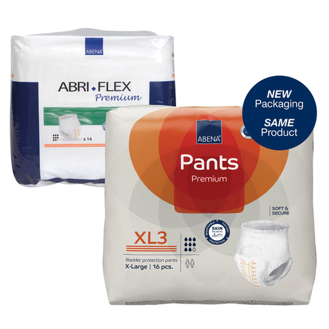Absorbent Underwear Abena® Premium Pants XL3 Pull On with Tear Away Seams Adult X-Large Unisex Disposable Heavy Absorbency #1000021330
