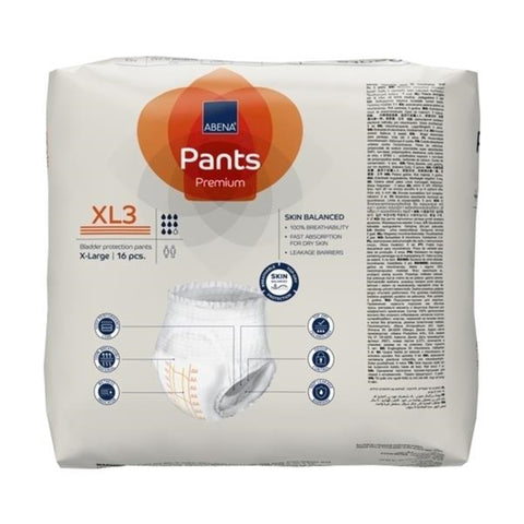Absorbent Underwear Abena® Premium Pants XL3 Pull On with Tear Away Seams Adult X-Large Unisex Disposable Heavy Absorbency #1000021330