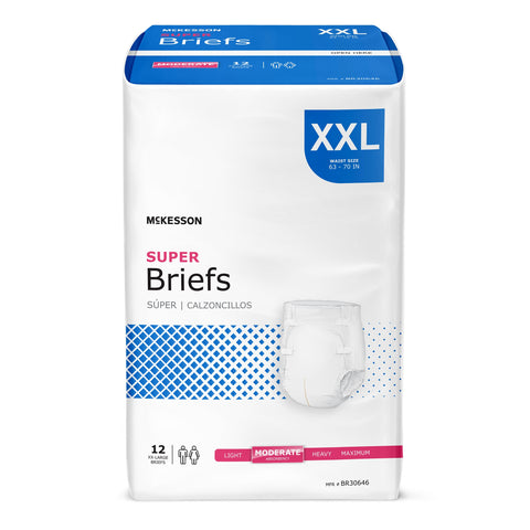 Incontinence Brief McKesson Adult 2X-Large Unisex Disposable Moderate Absorbency #BR30646