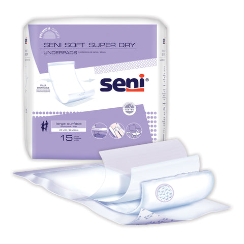 Disposable Underpad Seni® Soft Super Dry 23 X 35 Inch Cellulose Pulp Light Absorbency #S-0315-UD1