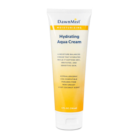 Hand and Body Moisturizer DawnMist® Hydrating Aqua Cream 4 oz. Tube Coconut Scent Cream CHG Compatible #PHC04