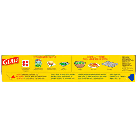Plastic Food Wrap Glad® Press N Seal 70 Square Feet For use with Food Containers #70441