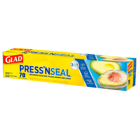 Plastic Food Wrap Glad® Press N Seal 70 Square Feet For use with Food Containers #70441