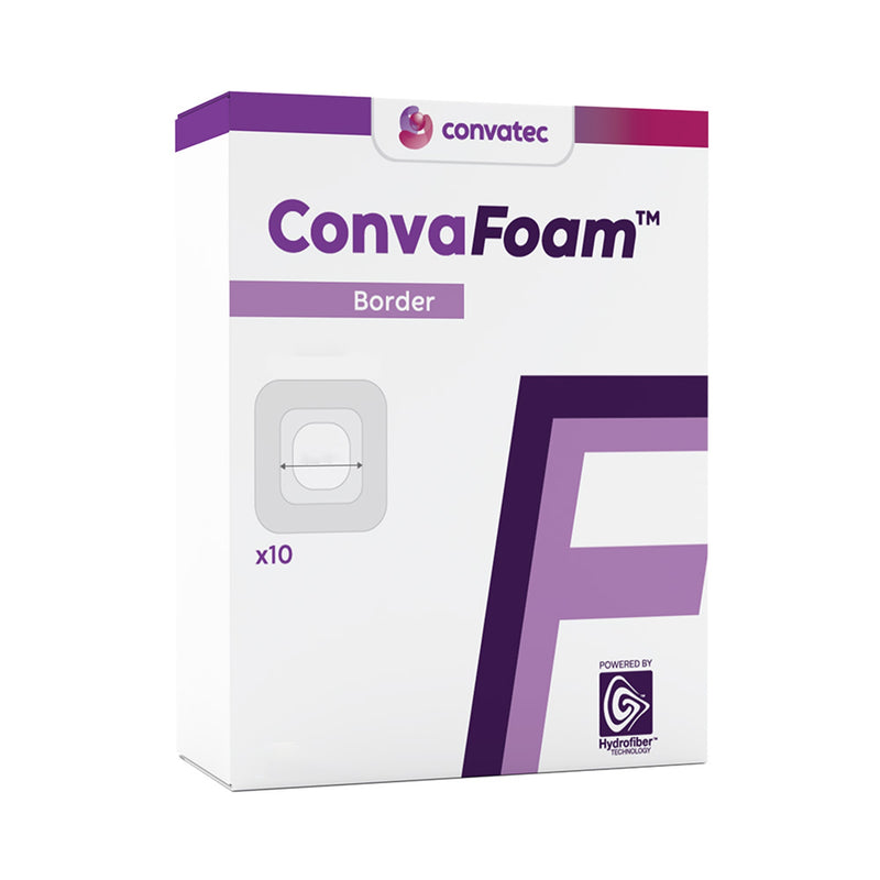 ConvaTec Foam Dressing ConvaFoam™ Border 5 X 5 Inch With Border Film Backing Silicone Adhesive Square Sterile #423260