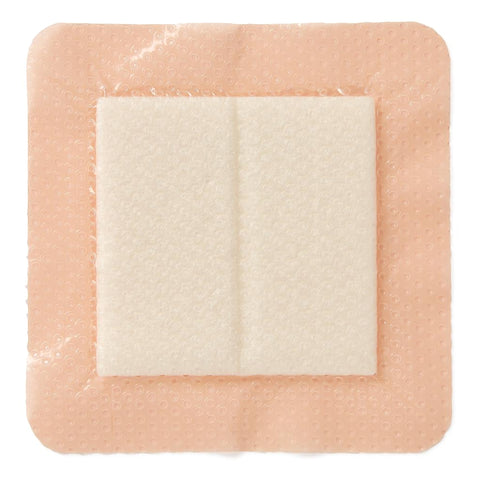 Medline Foam Dressing Optifoam® Gentle EX 4 X 4 Inch With Border Waterproof Backing Silicone Face and Border Square Sterile #MSCEX44EP