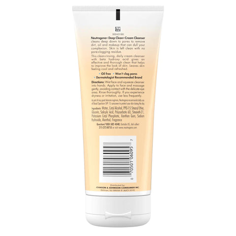 Facial Cleanser Neutrogena® Deep Clean® Cream 7 oz. Tube Scented