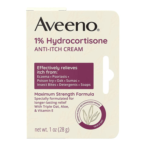 Itch Relief Aveeno® Active Naturals® 1% Strength Cream 1 oz. Tube #38137003658