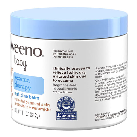 Eczema Cream Aveeno® Baby Eczema Therapy Nighttime Balm 11 oz. Jar Unscented Ointment #69968002002