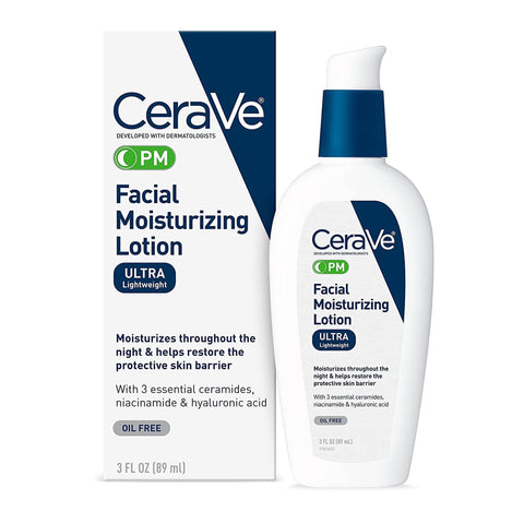 Facial Moisturizer CeraVe® PM 3 oz. Pump Bottle Unscented Lotion #60600053745