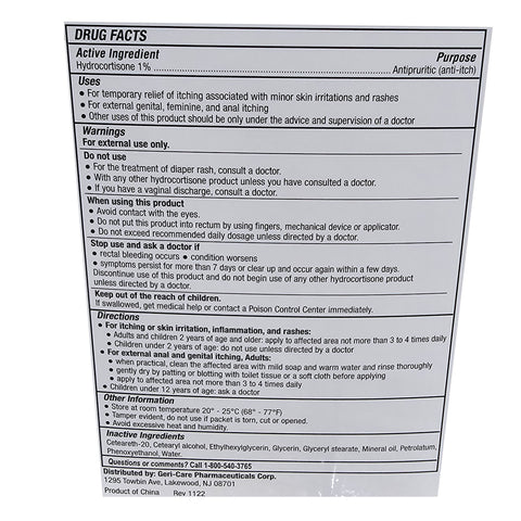 Itch Relief Geri-Care® 1% Strength Cream (144 per Box) Individual Packet #S146-14-GCP