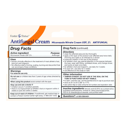Antifungal Foster & Thrive™ 2% Strength Cream 1 oz. Tube #70677100001